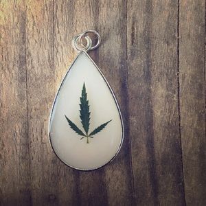 Real Cannabis Leaf Necklace
